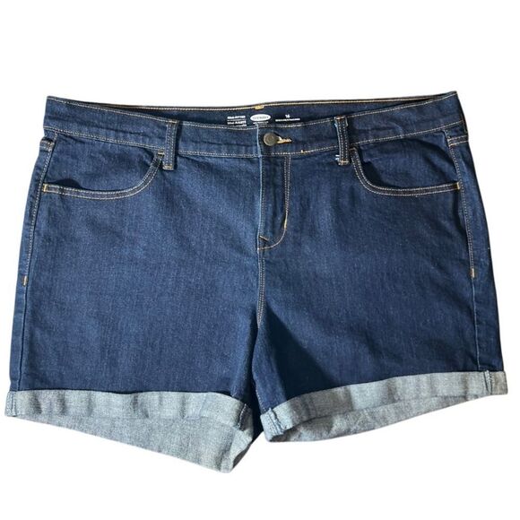 Old Navy semi fitted stretch rolled bottom jean shorts plus Size 16 - Picture 1 of 10